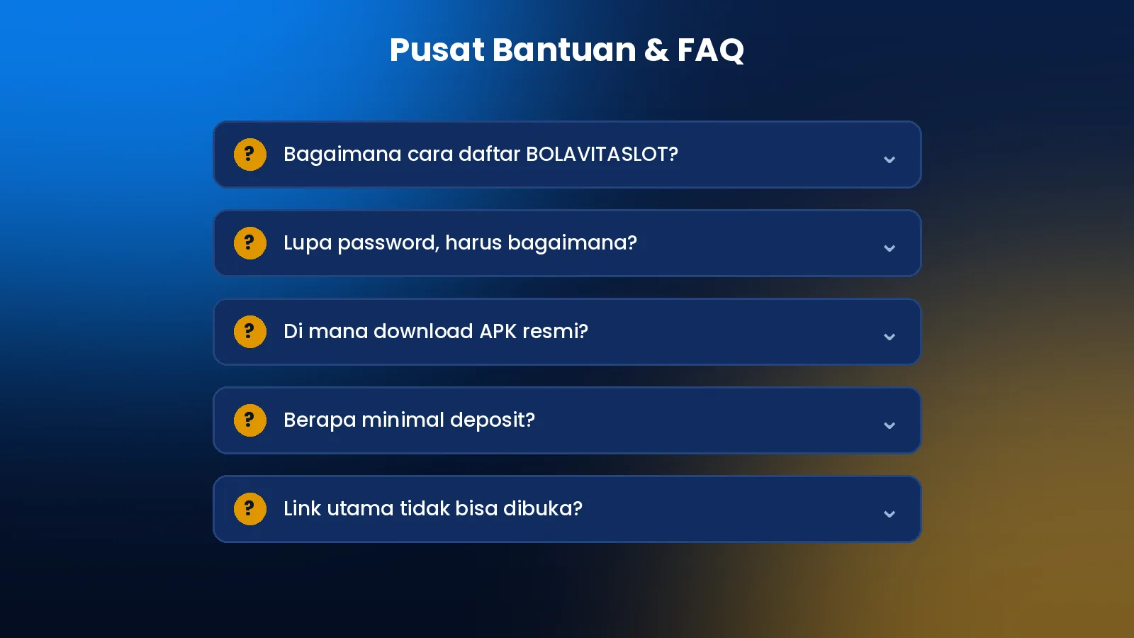 Pusat bantuan dan FAQ BOLAVITASLOT